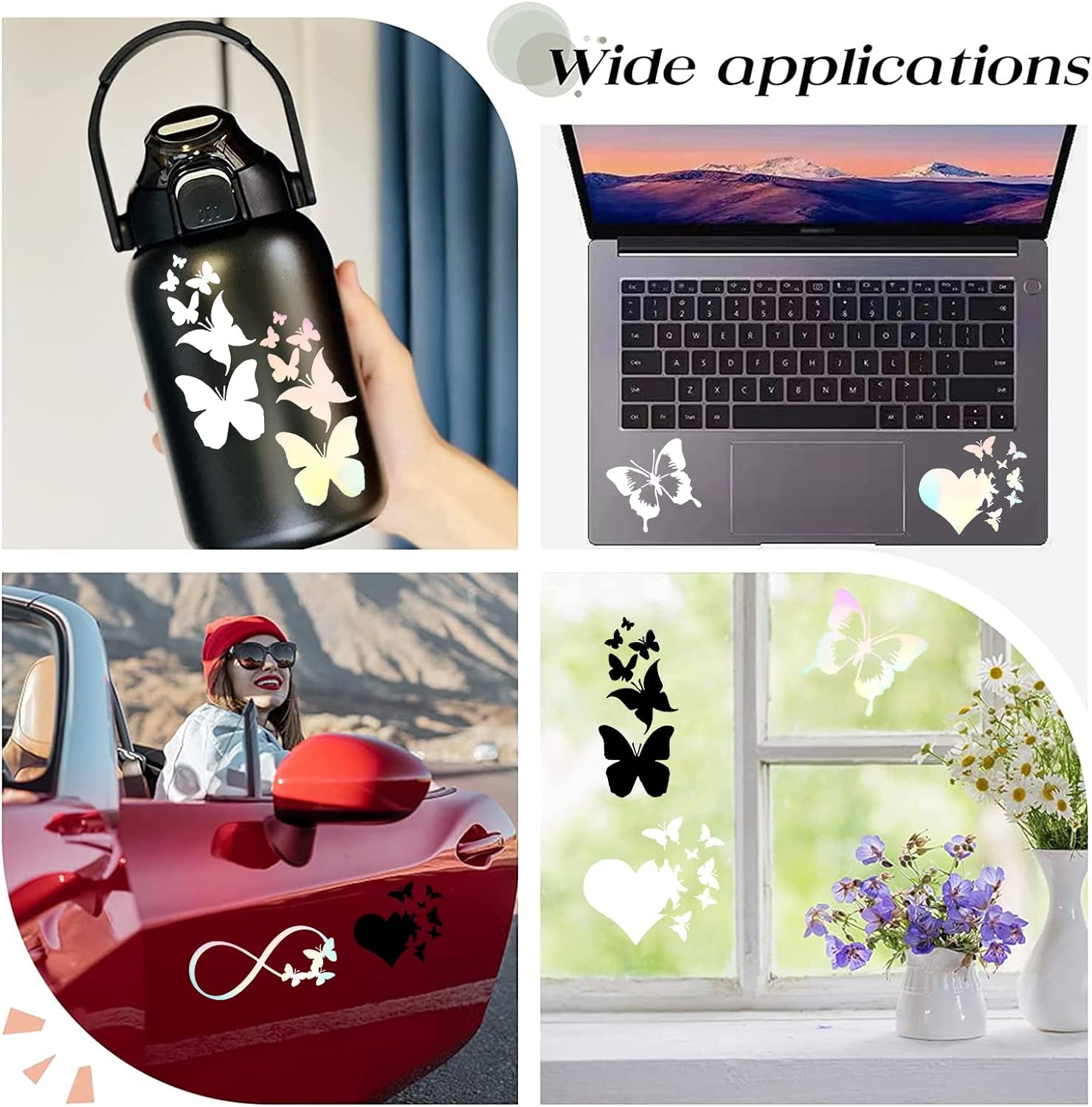 Infinity Hearts Vinyl Decal – Choose Size & Color – Oracal Waterproof Car Window Sticker