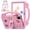Pink, variant on Cute Kids Case for T-mobile Revvl Tab 2 Tablet 10.1" 2025, EVA Cover with Shoulder Strap Handle Kickstand Lightweight Case, Skyblue