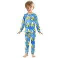thumbnail image 3 of joogoo Bananas Tie Dye 2 Piece Long Sleeve Tee and Pants Cotton Pajama Set 5Y, 3 of 7