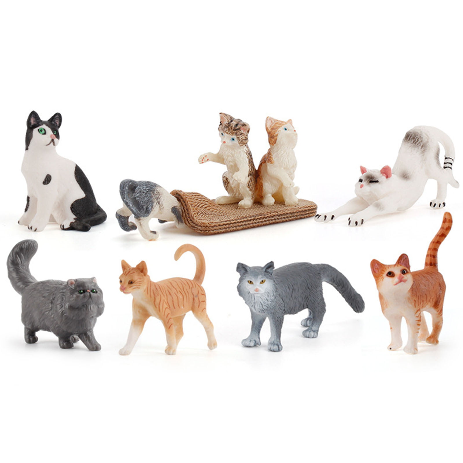 12 Mini plastic Cats 5 cm Animals! Small Party bag toys Educational 