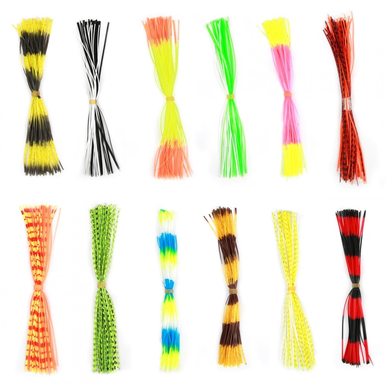 8 Bundles 50 Strands Silicone Skirts Jigs Replacement Skirts DIY Fly Tying Fishing Lure Accessories Buzzbaits Spinnerbaits Color All Yellow