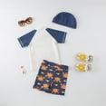 thumbnail image 4 of Kid Boys Chic Animals Printed One-Piece Rash Guard with Sun Hat 2pcs Swimsuit Pool Beach Bathing Suit (Hello Ocean, 4), 4 of 5