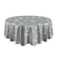 thumbnail image 3 of Five-Stars Grey Round Table Cloth,Wrinkle Free Table Cover with Polyester,Waterproof Reusable Round Table Clothes for Kitchen Picnic Party (Round,60x60inch), 3 of 6