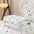 thumbnail image 5 of Erosebridal Kawaii Rainbow Zipper Twin Comforter Sets with Fitted Sheet and 2 Pillowcases, Cartoon Stars Zipper Bedding Set, Polka Dots Reversible, Neutral Pastel, Polka Dots Reversible, 5 of 7