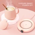 thumbnail image 4 of Cup Warmer Mug Mat Heating Non-slippery Craftsmanship Long-lasting Reusable Coaster Metal Milk Coffee Convenience Safety Electric Pad Winter Fittings Home Supplies Pink, 4 of 7