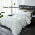thumbnail image 2 of Shininglove Washed Cotton Duvet Cover with Flange, 100% Natural Cotton Vintage Duver Cover Set, 2 Pcs, White, Twin, 2 of 6