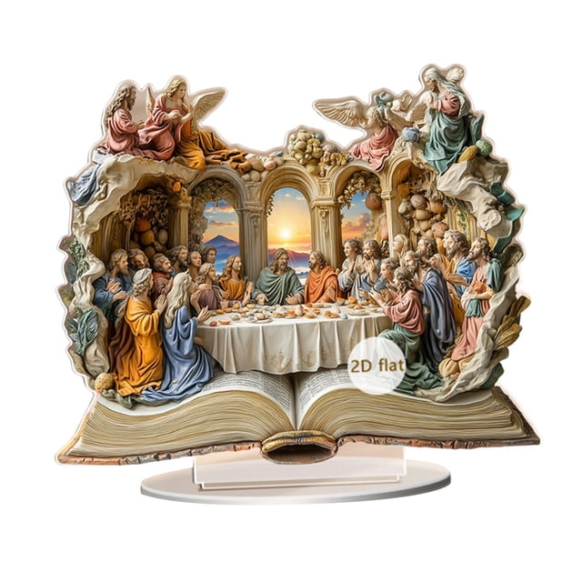 GUOOL 2D Acrylic Sign DIY Crafts The Last Supper Ornament for Home Holiday Cabinet Style B