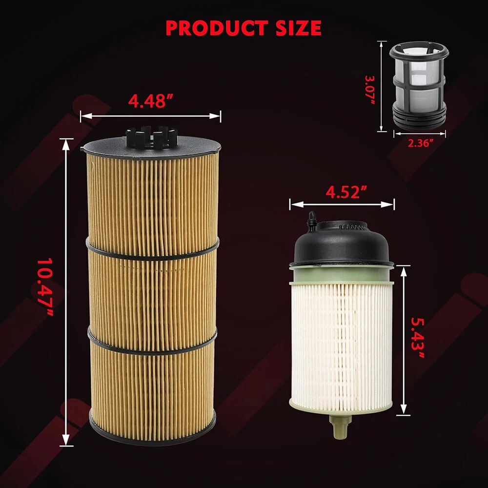 Aniceparthy Oil & Fuel Filter Kit Fits For Freightliner Cascadia most DD13 DD15 DD16 engines P551063 P551005 FS20083
