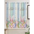 thumbnail image 5 of Easter Bathroom Window Curtain, Spring Rabbit Ear Eggs Floral Butterfly Wooden Light Filtering Coffee Kitchen Curtains, Bedroom Living Room Curtains 2 Panel 84"x63", 5 of 6