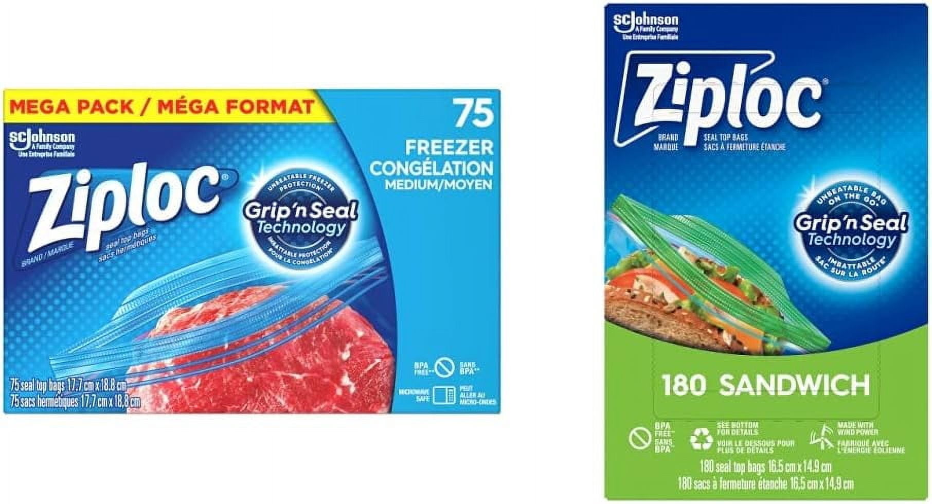 shiyou-Medium + Large Food Storage Freezer Bags with Grip 'n Seal Technology