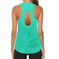thumbnail image 5 of Rigardu Womens Workout O Neck Sleeveless Breathable Backless Tank Yoga Tops Shirt Mint+XL, 5 of 5
