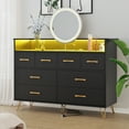 thumbnail image 1 of Commode Moderne à 8 Tiroirs avec Station de Recharge et Lumières RVB / Grand Commode de Chambre avec 3 Prises + 2 Ports USB, Éclairage DEL Contrôlé par Application pour Configuration de Jeu, 1 of 6