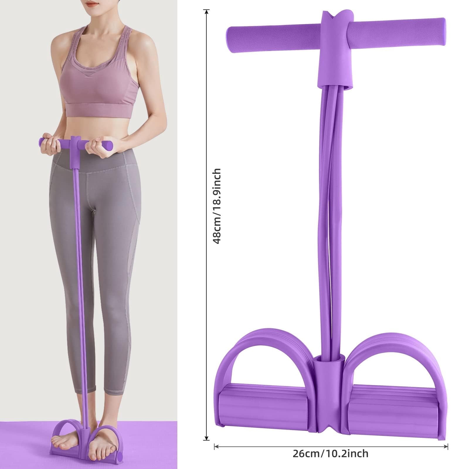 Tension Rope, Multifunctional Pedal Resistance Bands with Foam Handles, Non-Slip Sit Up Exercise Equipment, Portable Full Body Strength Training Workout Gear for Men Women Home Gym