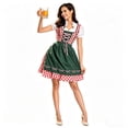 thumbnail image 5 of IUYRTFE Women's Oktoberfest Dirndl Dress Short Sleeve Floral Print Bavarian Costume for Beer Festival Party, 5 of 7
