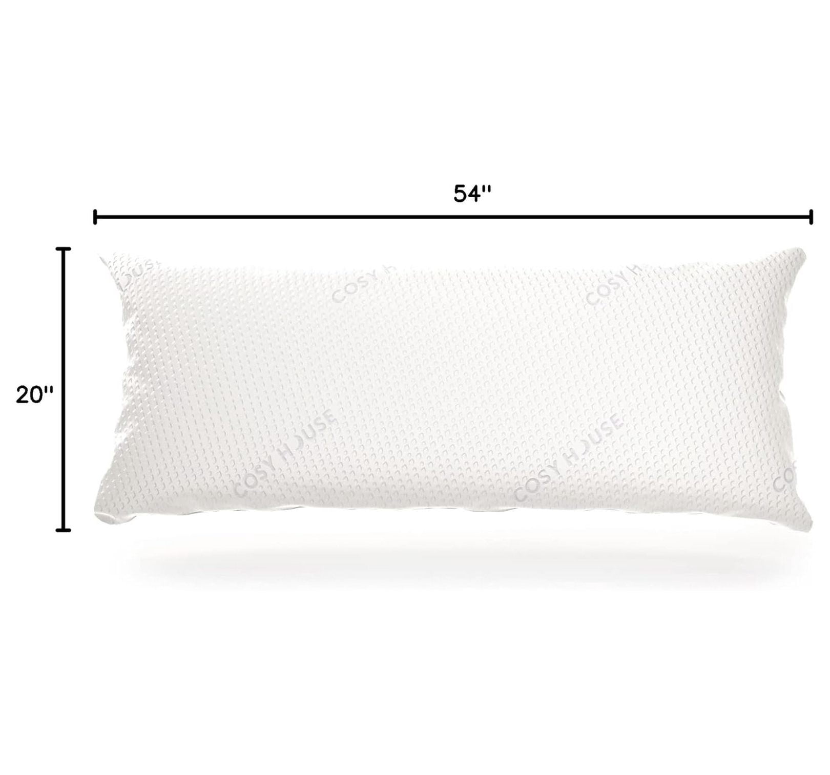 Luxury Rayon Derived from Bamboo Body Pillow for Side & Back -Supportive, Soft, Fluffy, & Quality Long Pillow - Measures 54” x 20”