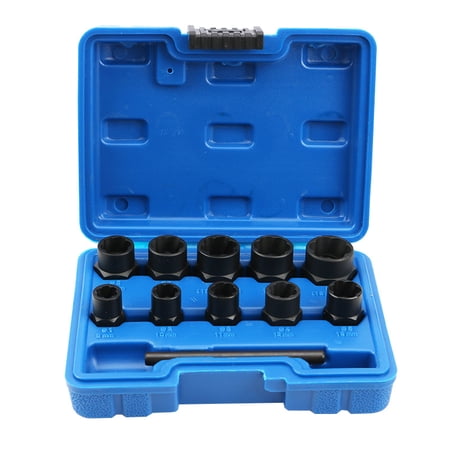 Laser Tools 7-Piece Wheel Nut & Bolt Extractor Socket Set - 1/2" Drive For Damaged Lug Nuts