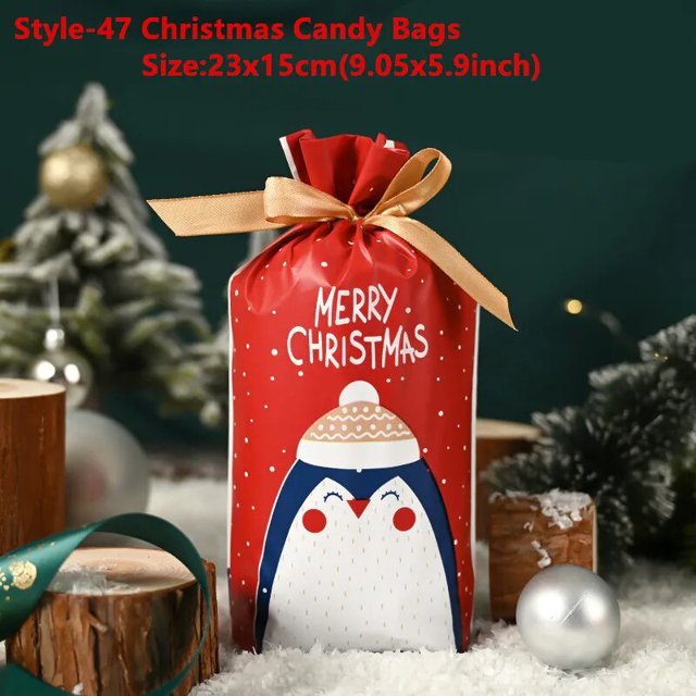Bolsa de regalo de Dragee de caramelo de Navidad, caja de embalaje de Chocolate de Papá Noel, suministros de decoración de fiesta de año nuevo 2023, 5/10/20 piezas, 2024