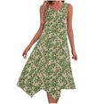 thumbnail image 2 of Ovzne Robes Grande Taille pour Femmes Rondes Robe Imprimée Sans Manches avec Poches Ourlet Irrégulier Col Rond Robe Grande Taille Imprimée Liquidation, 2 of 5