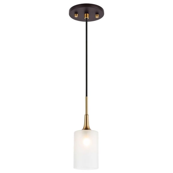 Woodbridge Lighting Chelsea 1Lt Glass Mini-Pendant in Brass/Bronze/Sand Blasted
