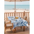 thumbnail image 2 of Outdoor Table Cloth with Umbrella Hole and Zipper, Blue Leaf Waterproof Rectangle Tablecloth 60"x84", Watercolor Country Plant Monochrome Branch Washable Table Cover for Outside Party Patio Picnic, 2 of 8