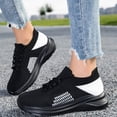 thumbnail image 6 of Domzle Women's Walking Shoes Lightweight Breathable Running Tennis Shoes Non Slip Athletic Fashion Sneakers Mesh Workout Casual Sports Black 37, 6 of 7
