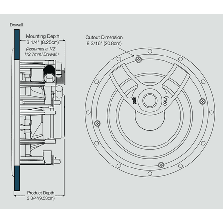 Polk Audio - 6.5" 2-Way In-Ceiling Speaker (Each) - White