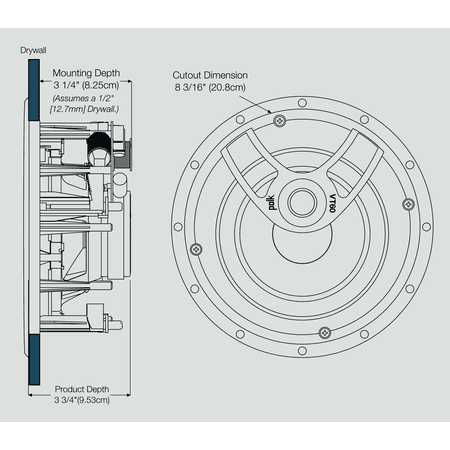 Polk Audio VT60 6.5-inch 2-Way In-Ceiling Speaker - Each