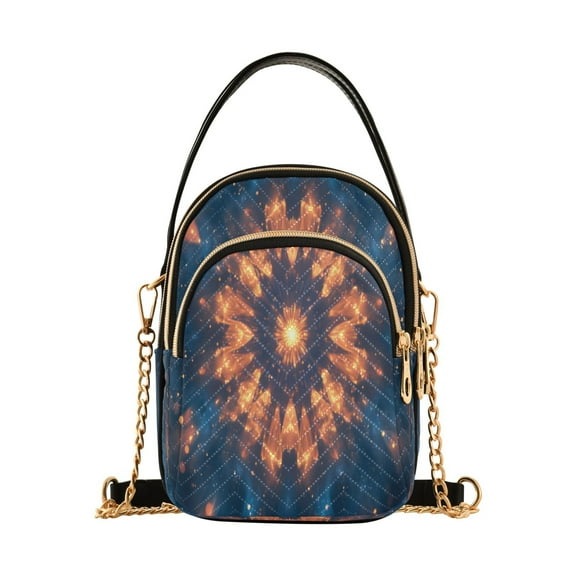 ALAZA Chain Crossbody Bags for Women Artistic Fireworks Shoulder Handbag Phone Purse