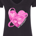 thumbnail image 4 of Inktastic Breast Cancer Awareness Pink Ribbon Around Heart Women's V-Neck T-Shirt, 4 of 5