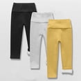 thumbnail image 2 of SGFCWSX Girls Thermal Pants Solid Color High Waist Legging Pants Elastic Fleece Lining Winter Soft Leggings Dark Blue Size 5 Years, 2 of 3