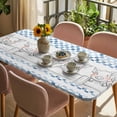 thumbnail image 3 of Blue Plaid Farmhouse Table Cloths for 5 Foot Rectangle Tables, Watercolor Cute Country Pigs Checkered Patio Waterproof Elastic Fitted Tablecloths, Washable Rectangular Table Cover for Camping, 3 of 8