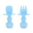thumbnail image 2 of Bueautybox Self Feeding Baby and Infant Utensils | Mini Spoon and Fork Training Utensi Baby Training Fork Spoon Set Infant Food Silicone Tableware Dishware, 2 of 7