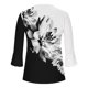 thumbnail image 5 of Tops de Mujer Elegantes Blusas Informales Camisas Trompeta Manga 3/4 Estampado Abotonado Básico Fruncido Corsé Túnica Plisada Odeerbi ODB170979, 5 of 5