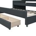 thumbnail image 6 of EUROCO Twin Size Upholstery Daybed, Storage Sofa Bed with Drawers and Moveable Twin Trundle Bed for Kids and Adults, No Box Spring Needed, Dark Gray, 6 of 16