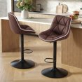 thumbnail image 5 of Set of 2 Adjustable Swivel Bar Stools in Modern Design with Comfortable Upholstered Seat and Durable Metal Frame, 5 of 7