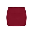 thumbnail image 6 of FAWUUDO Women's A-Line Skirt Cotton High Waist Solid Color Midi Skirts Elastic Waist Casual for Office Work Everyday Red, 6 of 6