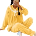 thumbnail image 5 of Sakmal Flannel Nightgowns for Women Winter Moomoo Dress Long Sleeve Crew Neck Soft Yellow Nightgowns for Women XXL, 5 of 8
