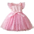 thumbnail image 2 of Little Girls Tutu-Dresses Cute Layered-Tulle Size 2-8 Toddlers Kids Trendy Solid A-Line Polka Dot Ruffle Sleeve Crewneck Birthday Dress, 2 of 8