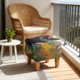 thumbnail image 3 of Jiueut Black Cat Flower Oil Painting Print Footstool Slipcover, Soft Foot Rest Cushion Machine Washable Square Protector for Ottoman for Living Room, 3 of 7
