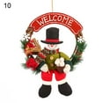 thumbnail image 6 of Bluelans Santa Claus Snowman Wood Rattan Floral Hoop Pendant Christmas Home Door Decor, 6 of 7
