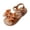 Brown, variant on WUANDIXFA Toddler Flower Girl Sandals - Girl Summer Dress Shoes Toddler Little Kid Wedding Party (Beige, 12.5)