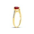 thumbnail image 4 of FB Jewels 10kt Yellow Gold Womens Heart Lab-Created Ruby Solitaire Diamond-accent Bypass Ring 1.00 Cttw, 4 of 4