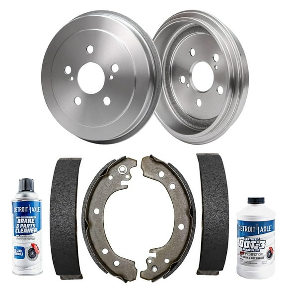 Detroit Axle - Rear Brake Kit for 2002-2008 Toyota Corolla Replacement Brake Drums 2002 2003 2004 2005 2006 2007 2008 Semi-metallic Brakes Shoes
