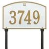 Whitehall Products 1177WG Standard Lawn One Line Cape Charles Address Plaque, White & Gold