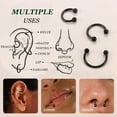thumbnail image 5 of G23 Titanium Horseshoe Septum Rings - 2/3pcs Nose Rings Circular Barbell Spikes Septum Jewelry Nose Piercing Jewelry Conch Helix Rook Lip Cartilage Earring for Women Men Gold/Silver/Black, 5 of 12