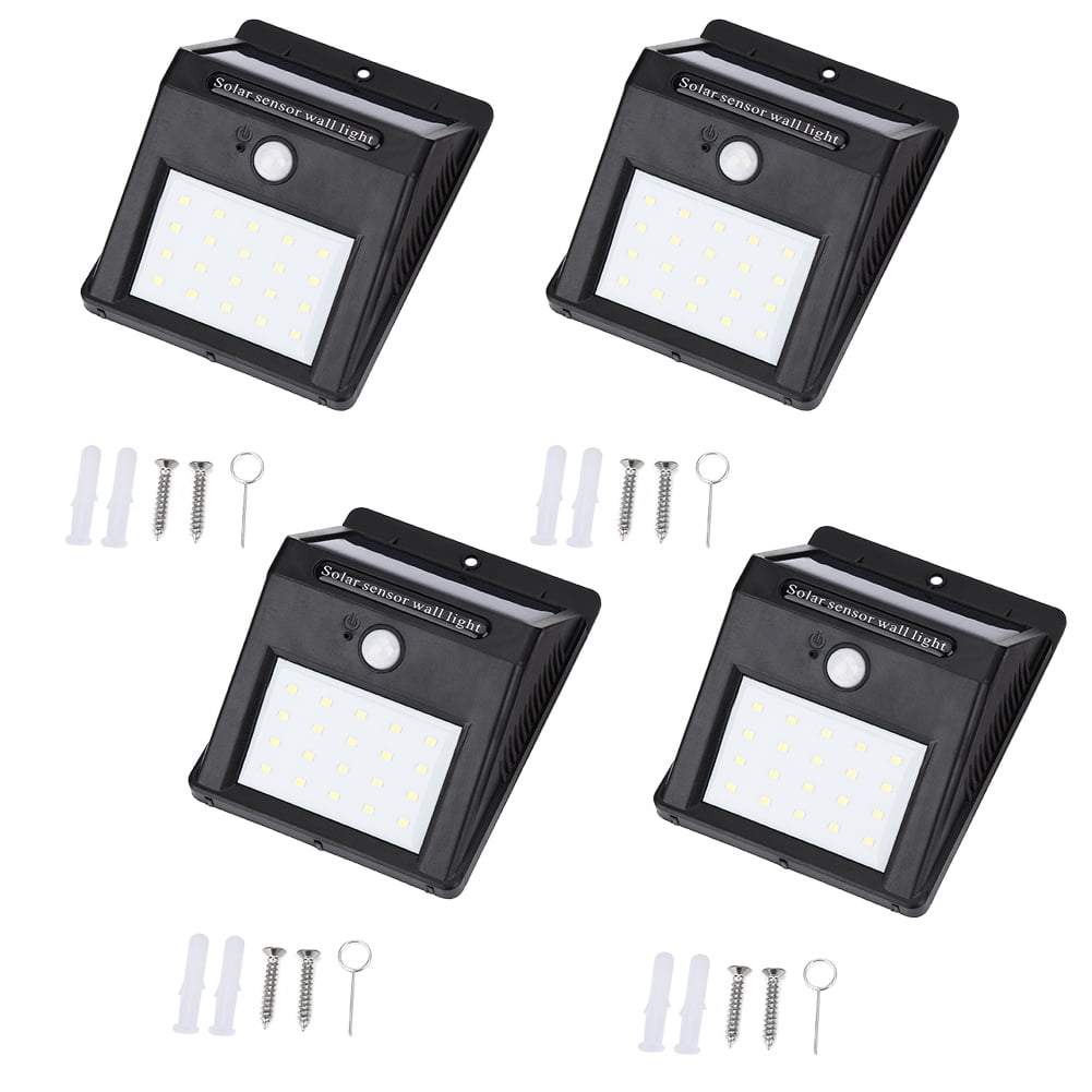 4 pack Motion Sensor Lamp,Portable Outdoor Waterproof Solar Power 20 LED Motion Induction Lamp Sensor Light Bulb for Wall Front Door,Patio,Deck,Yard,Garden