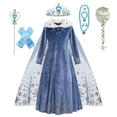 thumbnail image 1 of Disney Frozen Elsa niña princesa vestido Cosplay disfraz cumpleaños carnaval fiesta Snow Queen manga larga ropa de invierno niños Outfit9-10T (etiqueta 150) Gao Jinjia LED, 1 of 2