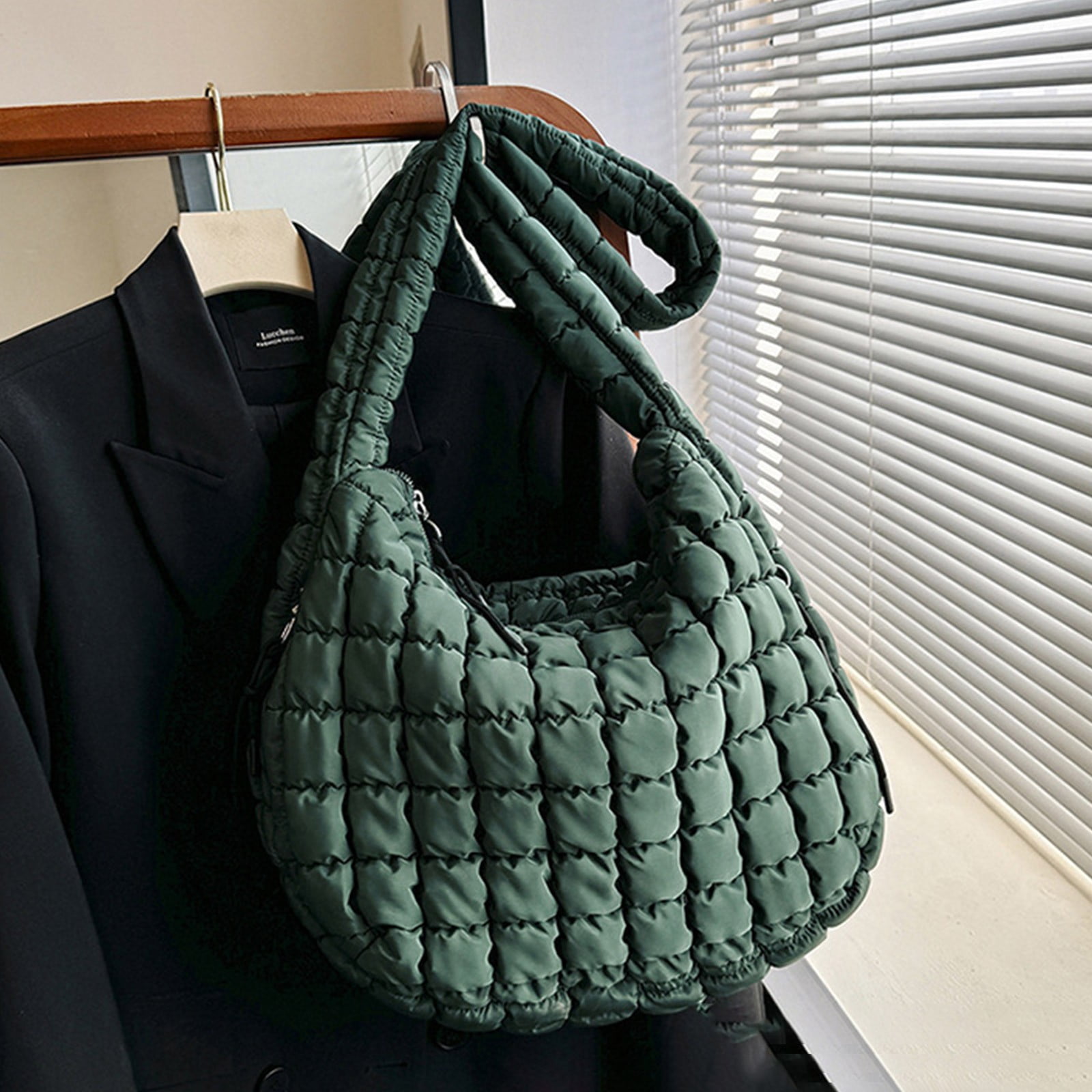 Modisza Puff Tote Bag for Women Quilted Large Crossbody Bags Crescent Travel Slouchy Hobo Handbag