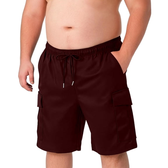 Dresfit Cargo Shorts for Men Drastring Plus Size Big and Tall Shorts Summer 2026 Lightweight Work Short Pants Loose Solid Beach Shorts 7XL