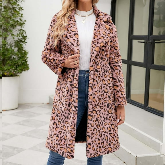 Ofreoo Womens Fur Coat Warm Long Faux Fur Solid V-neck Jacket,Holiday,Wedding,Party Christmas Gift